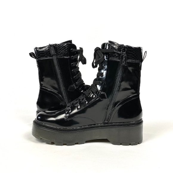 New Circus By Sam Edelman Sanders Black Lace-Up Platform Boot - Picture 2 of 9